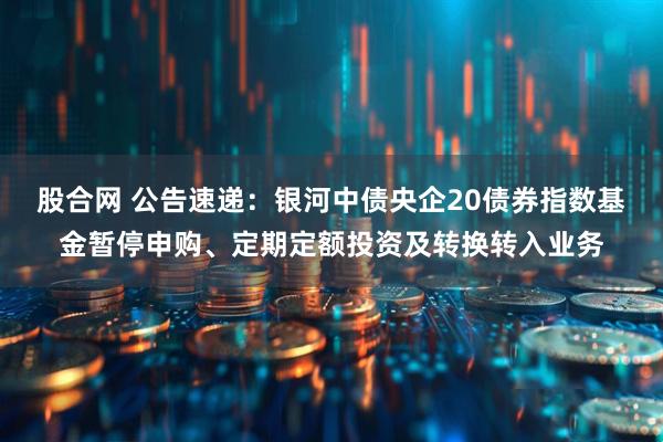 股合网 公告速递:银河中债央企20债券指数基金暂停申购、定期定额投资及转换转入业务